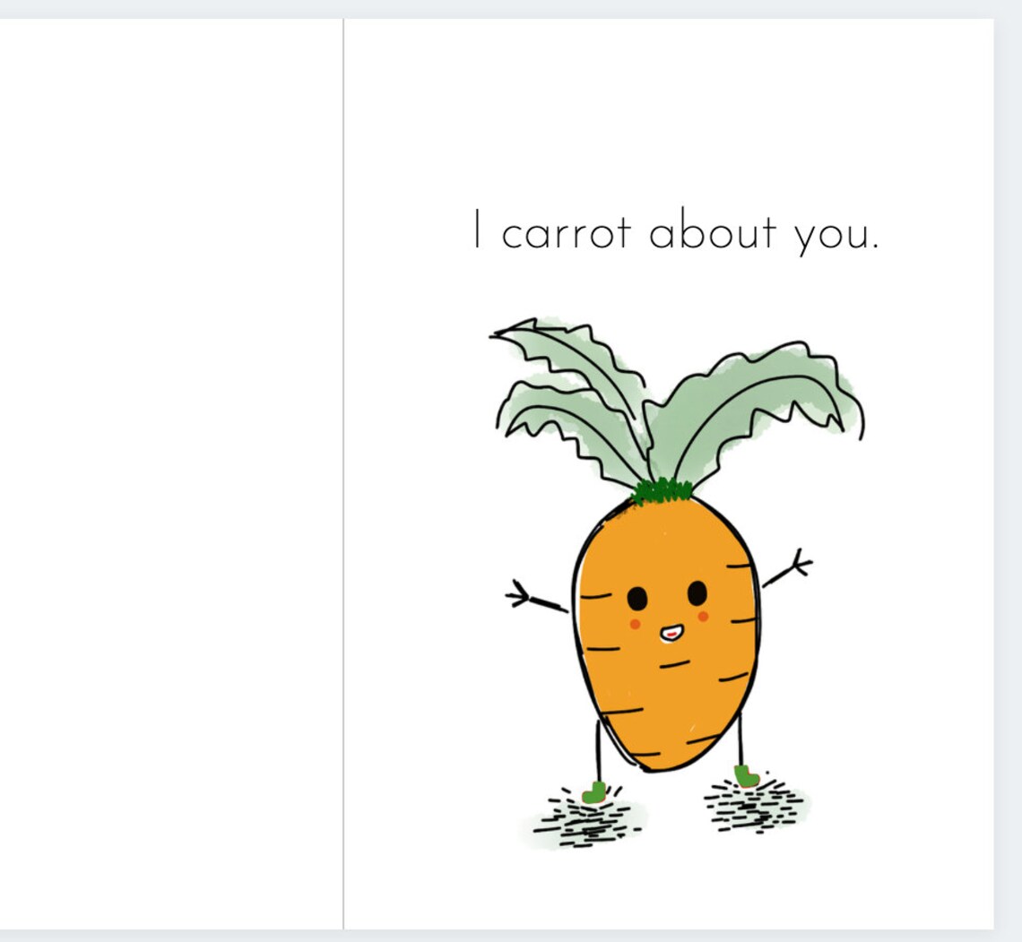 I Carrot About You printable Card - Etsy