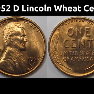 1952 D Lincoln Wheat Cent - antique Denver mintmark uncirculated wheat penny