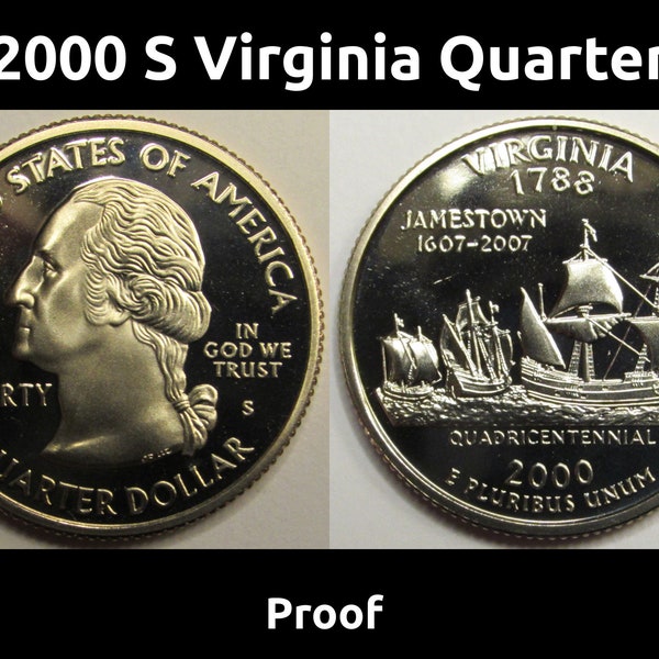 2000 S Virginia State Quarter - vintage American proof coin