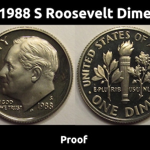 1988 S Roosevelt Dime - vintage American proof coin