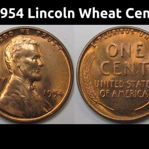 1954 Lincoln Wheat Cent - gem uncirculated American wheat penny coin