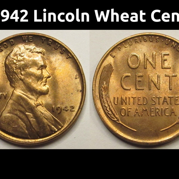 1942 Lincoln Wheat Cent - uncirculated antique American wheat penny