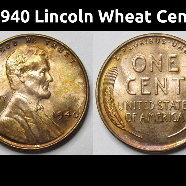 1940 Lincoln Wheat Cent - uncirculated old American wheat penny coin