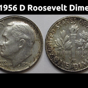 1956 D Roosevelt Dime - antique Denver mintmark uncirculated American dime
