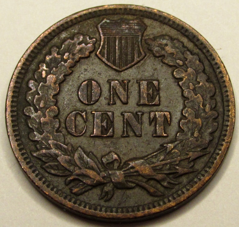 old West penny 1904 Indian Head Cent XF with woodgrain toning
