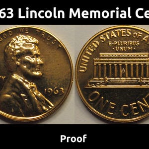 1963 Lincoln Memorial Cent - vintage sixties reflective proof coin