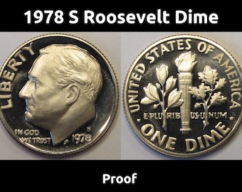 1978 S Roosevelt Dime - beautiful S mintmark American proof coin
