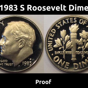 1983 S Roosevelt Dime - beautiful vintage American proof coin