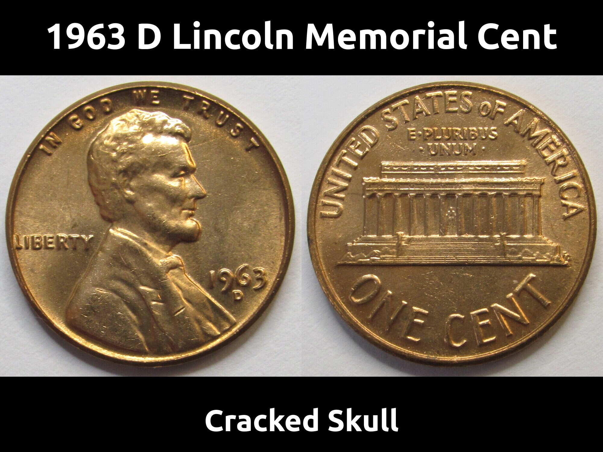 USA 1963 Lincoln Copper Coin American one 1 Cent