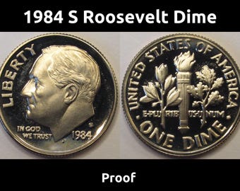 1984 S Roosevelt Dime - vintage beautiful American proof coin