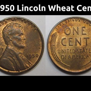 1950 Lincoln Wheat Cent - vintage American uncirculated penny