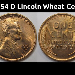 1954 D Lincoln Wheat Cent - antique Denver mintmark uncirculated wheat penny