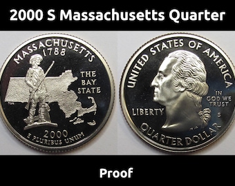 2000 S Massachusetts Quarter - brilliant proof state quarter