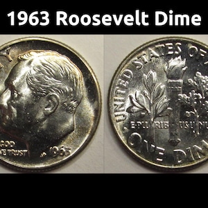 1963 Roosevelt Dime - toned beautiful American silver coin