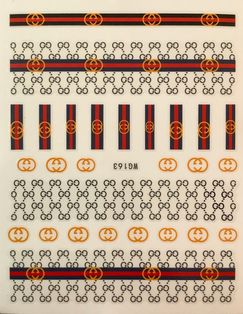 Gucci nail art Sticker 1 Sheets acrylic Nails luxury design Etsy