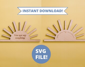 Du är mitt solsken svg, solbarnrum SVG, boho sol SVG, boho sol väggkonst, lasergravyr svg, Glowforge SVG, sol laserskuren fil