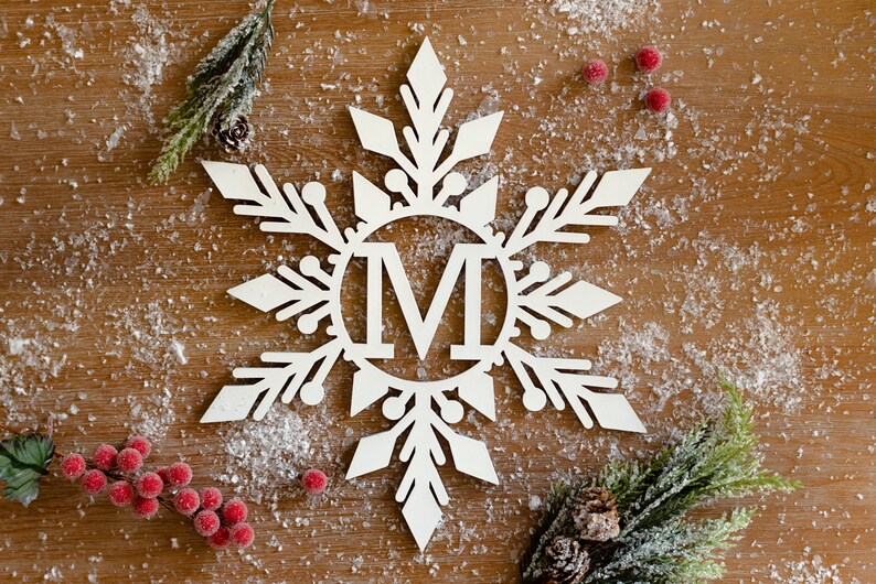 Download Snowflake Monogram SVG Snowflake Sign svg Laser Engraving | Etsy