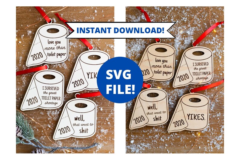 2020 Toilet Paper Ornament SVG Christmas Ornament Digital ...