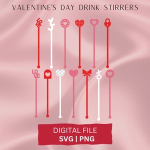 Valentinstag Drink Stirrers svg, Drink Stirrer Bundle, Cocktail Drink Stir Sticks, Swizzle Stir Sticks, Laser SVG Files, Glowforge SVG
