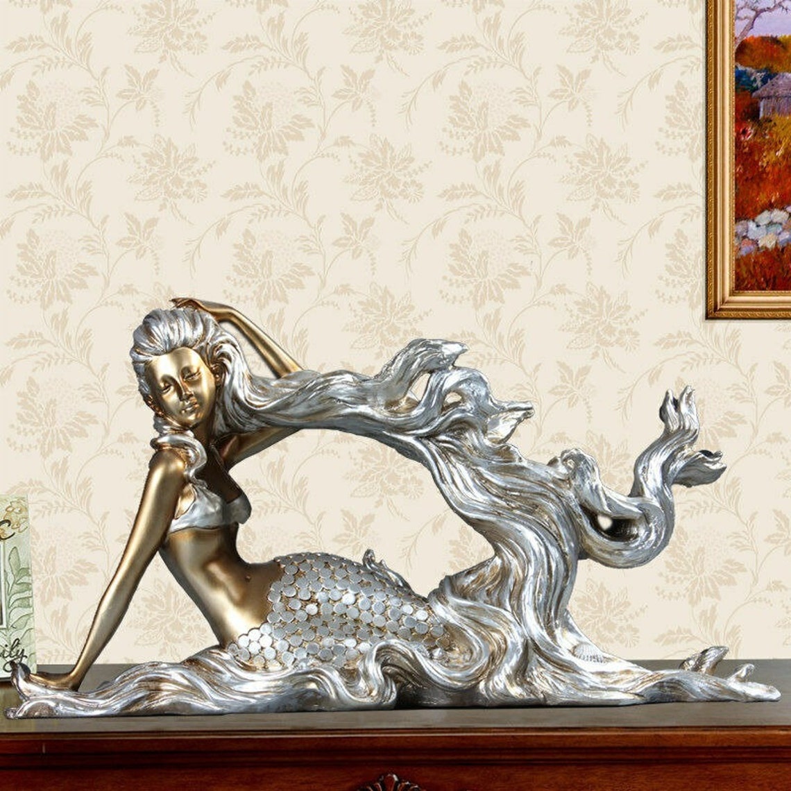 Beautifully designed mermaid wine bottle holder. resin Etsy