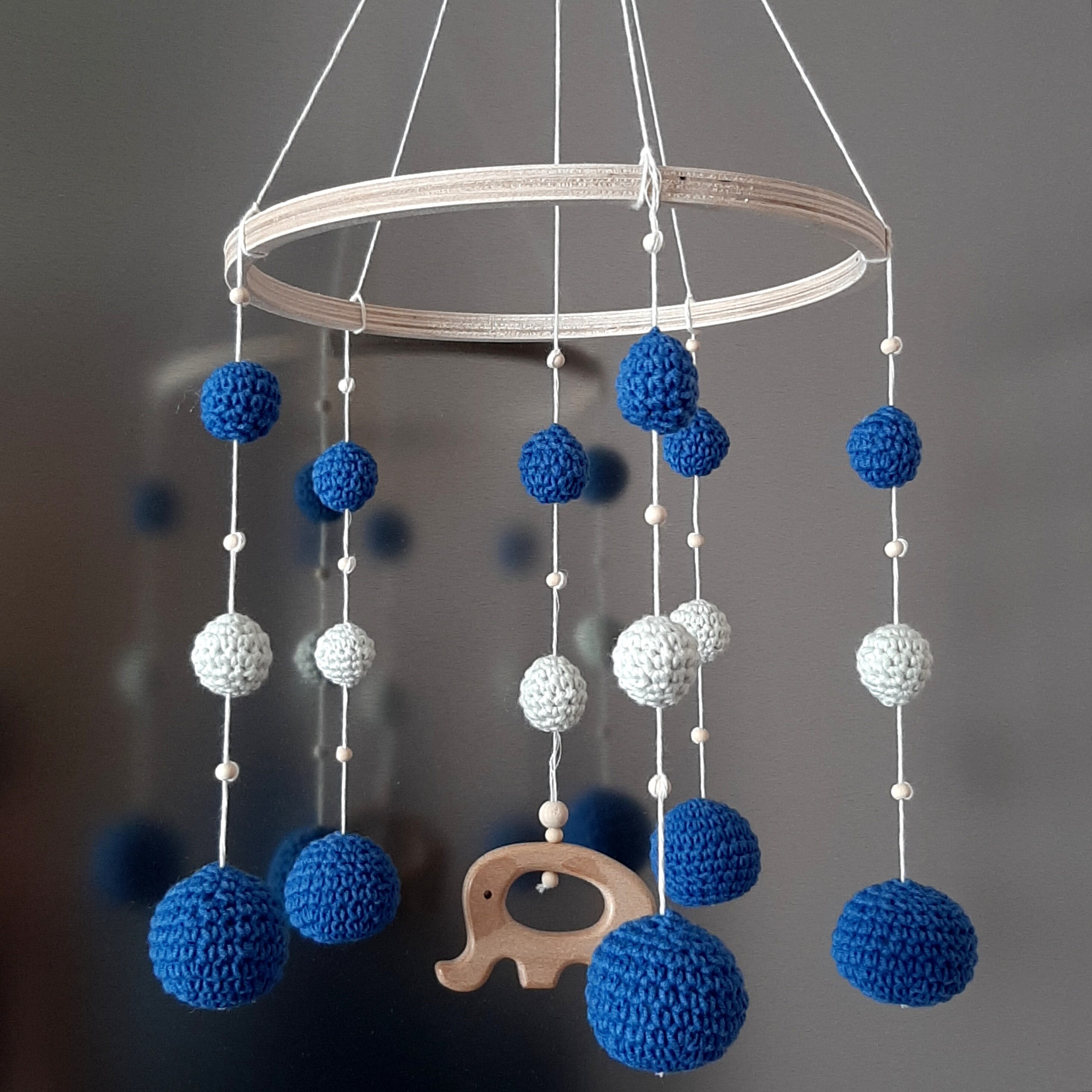 Baby Jungen Mobile Gestricktes Kinderbett mobile Blauer | Etsy