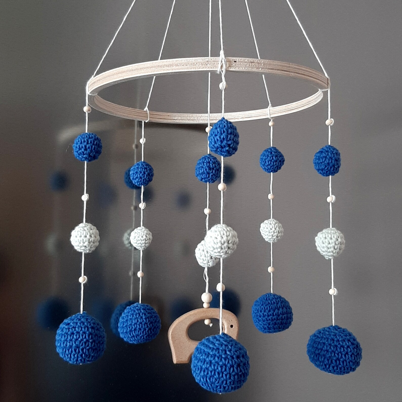 Baby Jungen Mobile Gestricktes Kinderbett mobile Blauer | Etsy