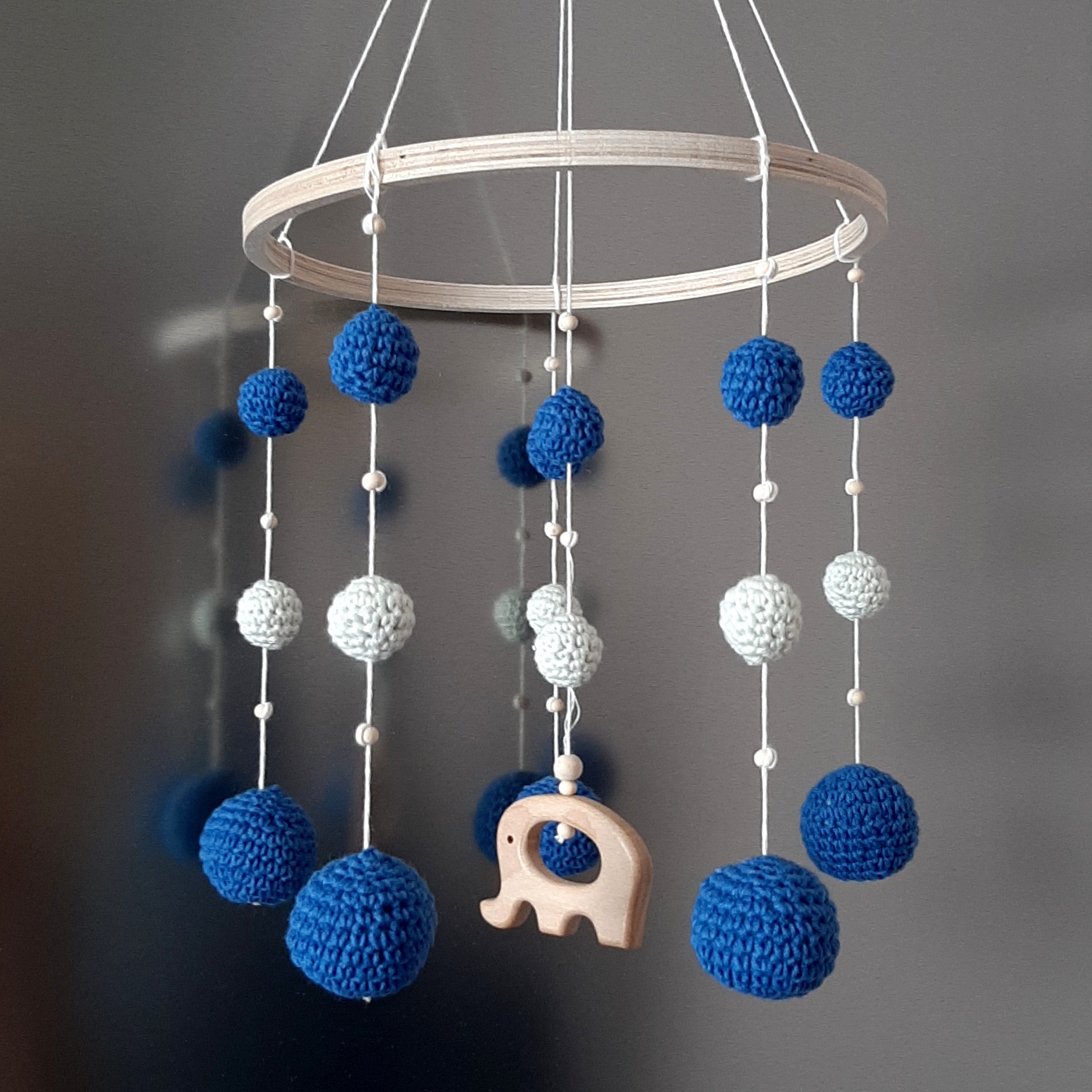 Baby Jungen Mobile Gestricktes Kinderbett mobile Blauer | Etsy