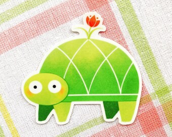 Naklejka winylowa wodoodporna Flower Turtle