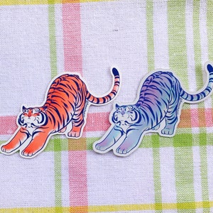 Stretching Tiger Weatherproof Stickers