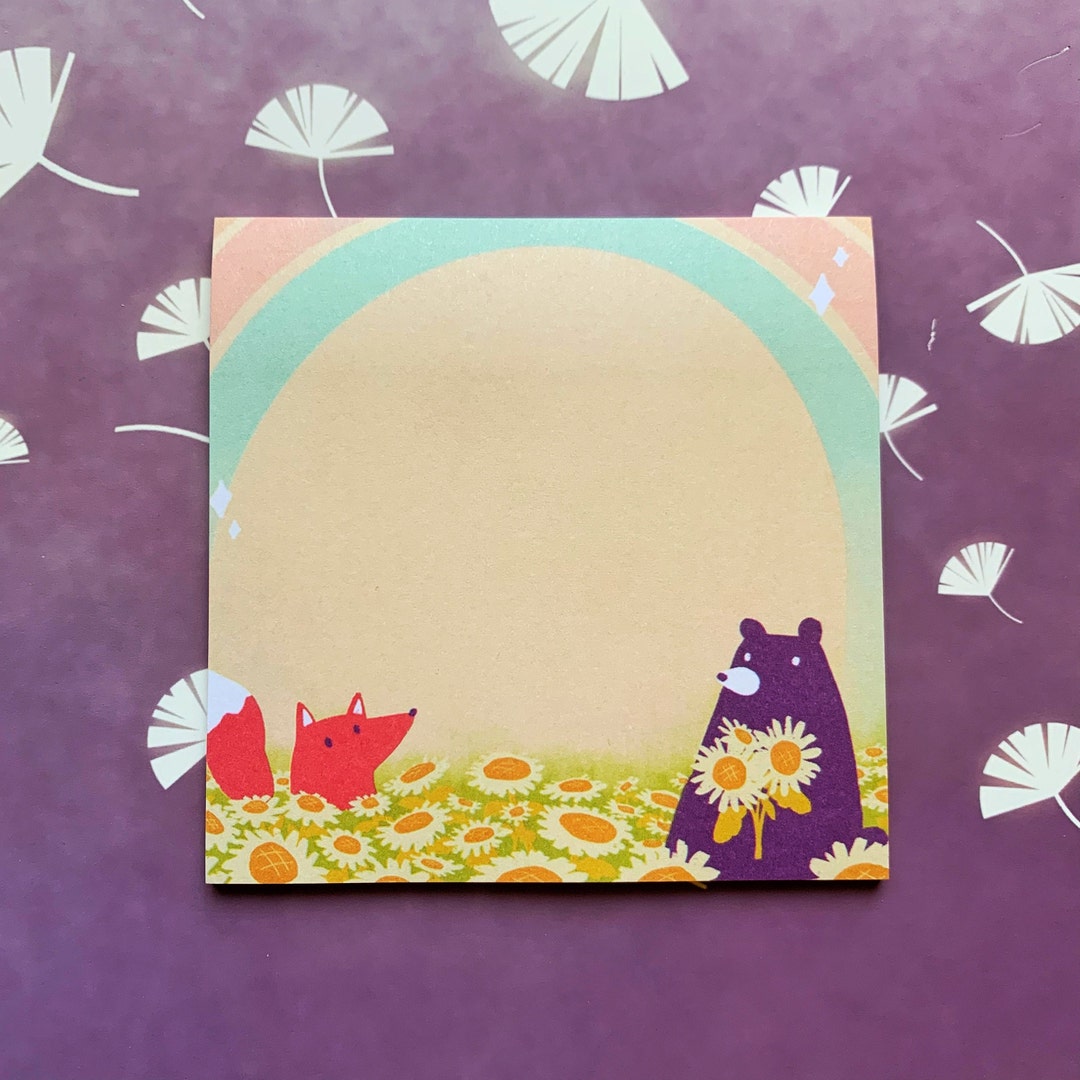 Bear and Fox Sticky Notes - Etsy