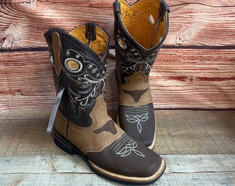Men Western Cowboy Square Toe Ankle Boot Rodeo Botn Vaquero Rodeo Cuadrada 723 | eBay