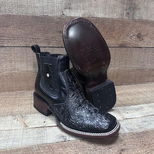 靴 melt the lady enamel square short boots melt the lady enamel square short boots