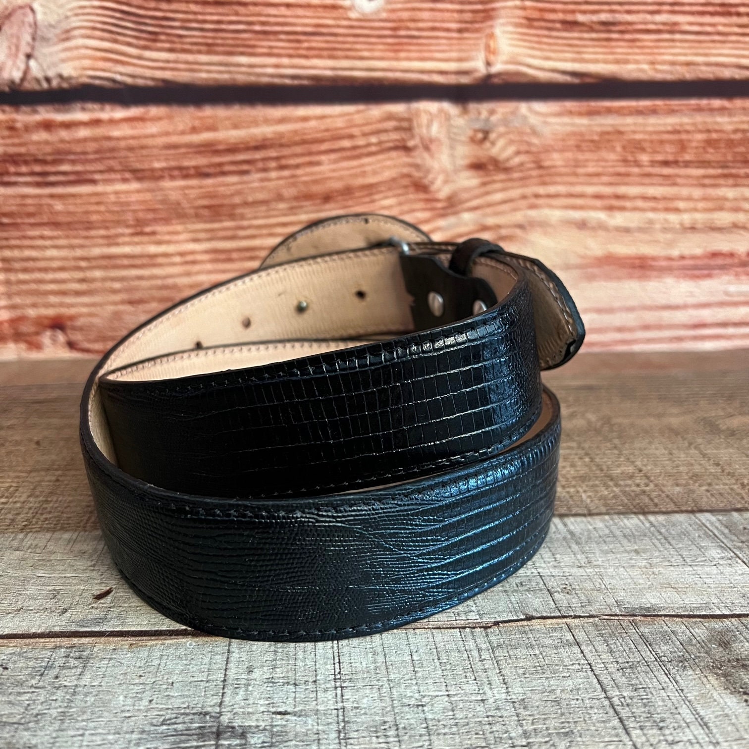 Lizard Western Leather Belt Adjustable Waist Men main image 3