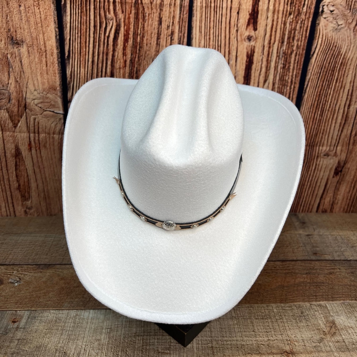 Men's White Faux Felt Western Cowboy Hat Tejana Sombrero Etsy