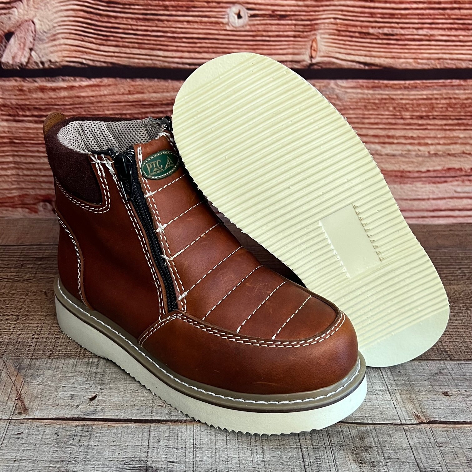 Handmade Leather Double Zipper Work Boots: Water/oil  display picture 2