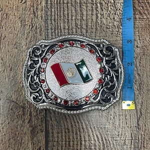 Mexican Flag Belt Buckle - Etsy display picture 3