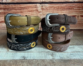 Ladies Western Sunflower Belt Girl main image 4