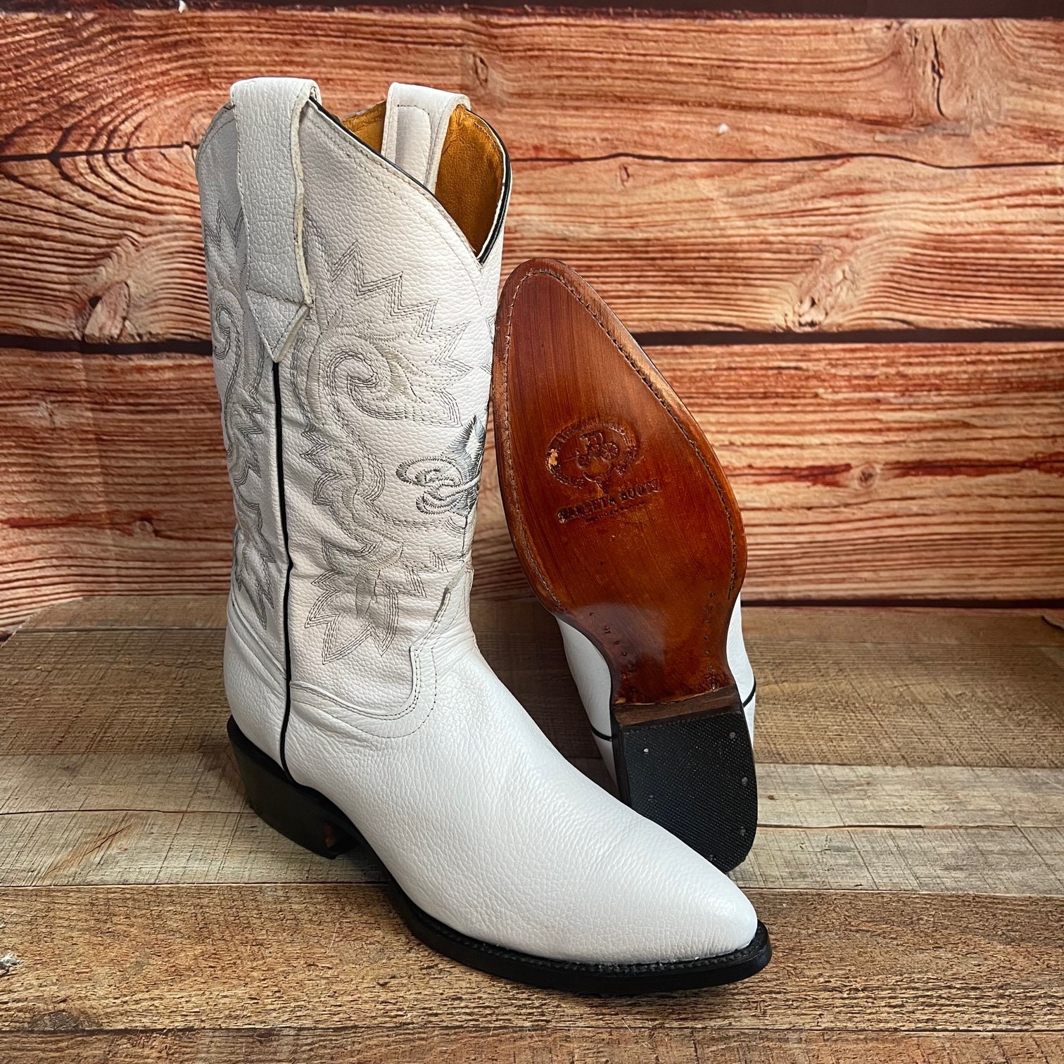 MEN Genuine LEATHER Western COWBOY Pointed Toe J Toe Boots MEN Genuine LEATHER Western COWBOY Pointed Toe J Toe Boots