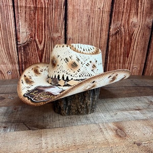 WOMEN WESTERN STRAW Cowgirl Hat Sombrero Vaquera estilo Sebastian Para Dama Rodeo