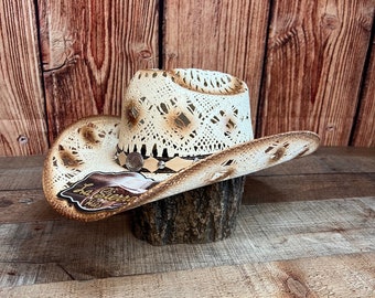 7468 Straw Cowboy Hat Cowgirl Hats Men Women Sun Hat Sombreros Vagueros Straw Cowboy Hat for Women Men Western Sun Hat Wide Brim  main image 2