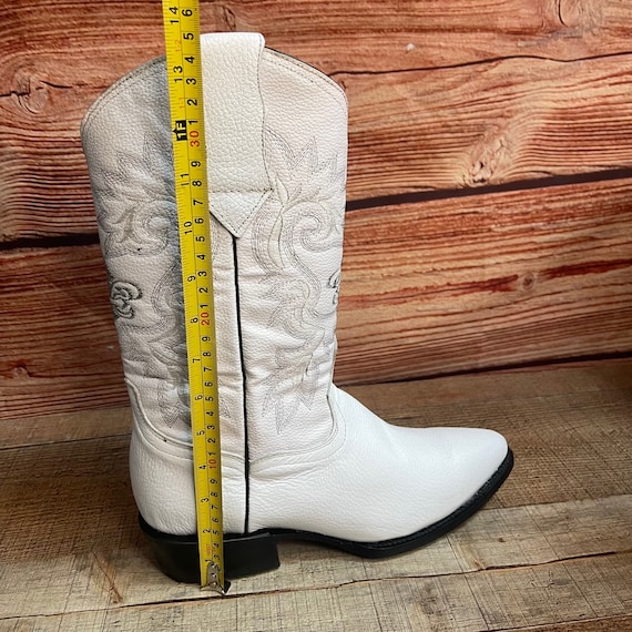 Western Boots Womens White Boots Size 11 White Leather Mens J Toe