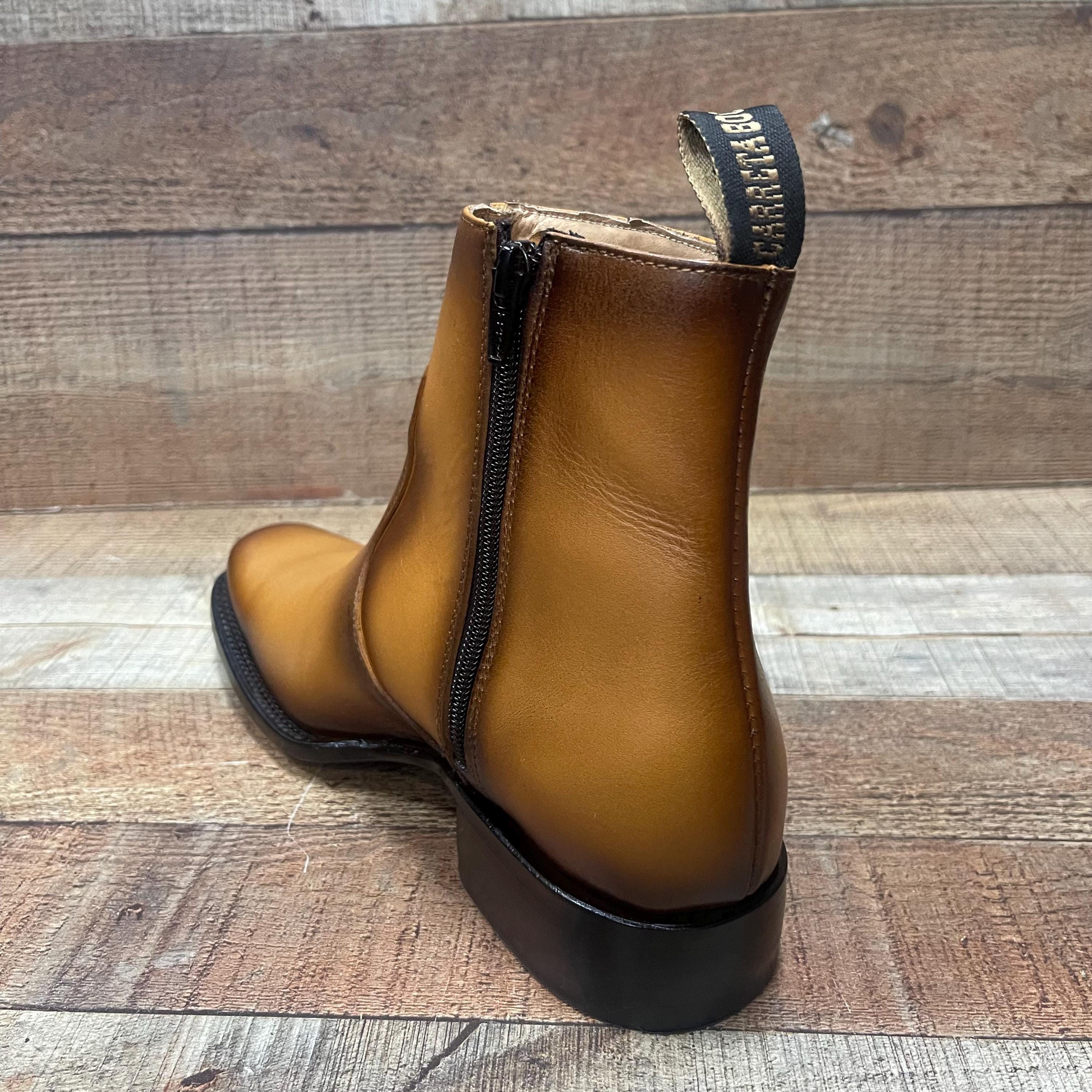 Men\'s Western Rodeo Genuine Honey Leather Half Boots with Zipper Dubai Toe 266 Joe Men main image 4