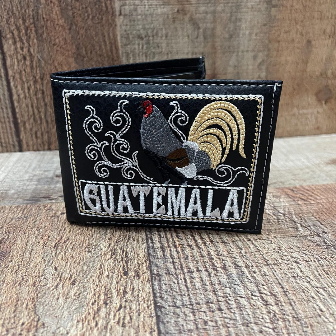 Men's Genuine Leather Wallet: Guatemala Rooster Bifold - Etsy