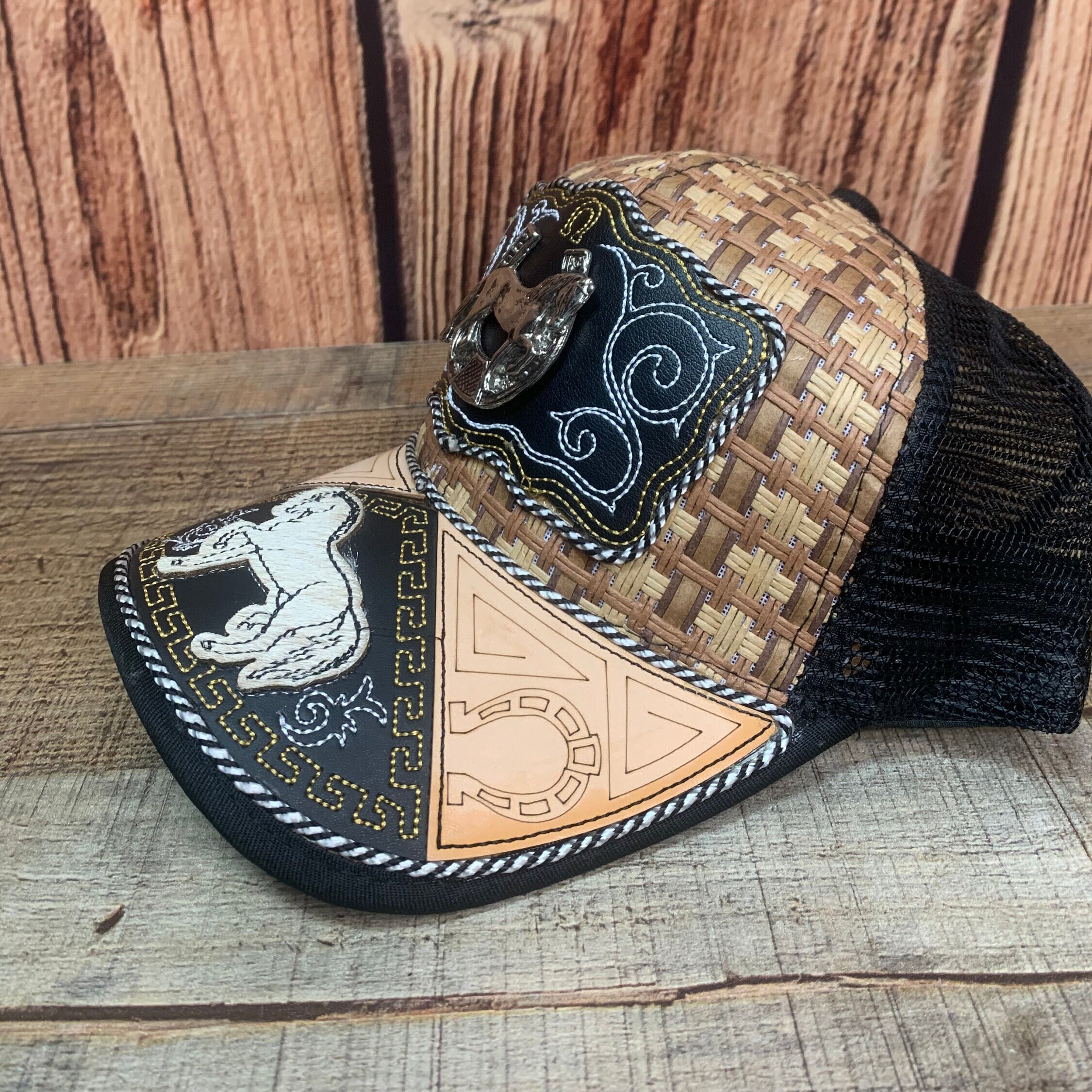 Ferreti Hats El Gallo Black Baseball Cap - Preiu Rooster Hat For En