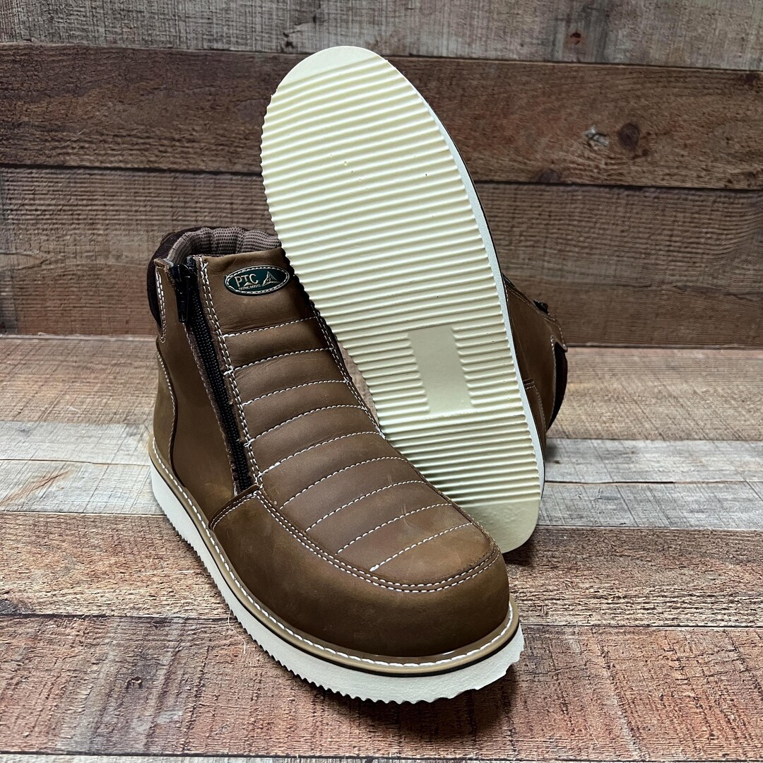 Handmade Leather Double Zipper Work Boots: Water/oil Resistant - Etsy