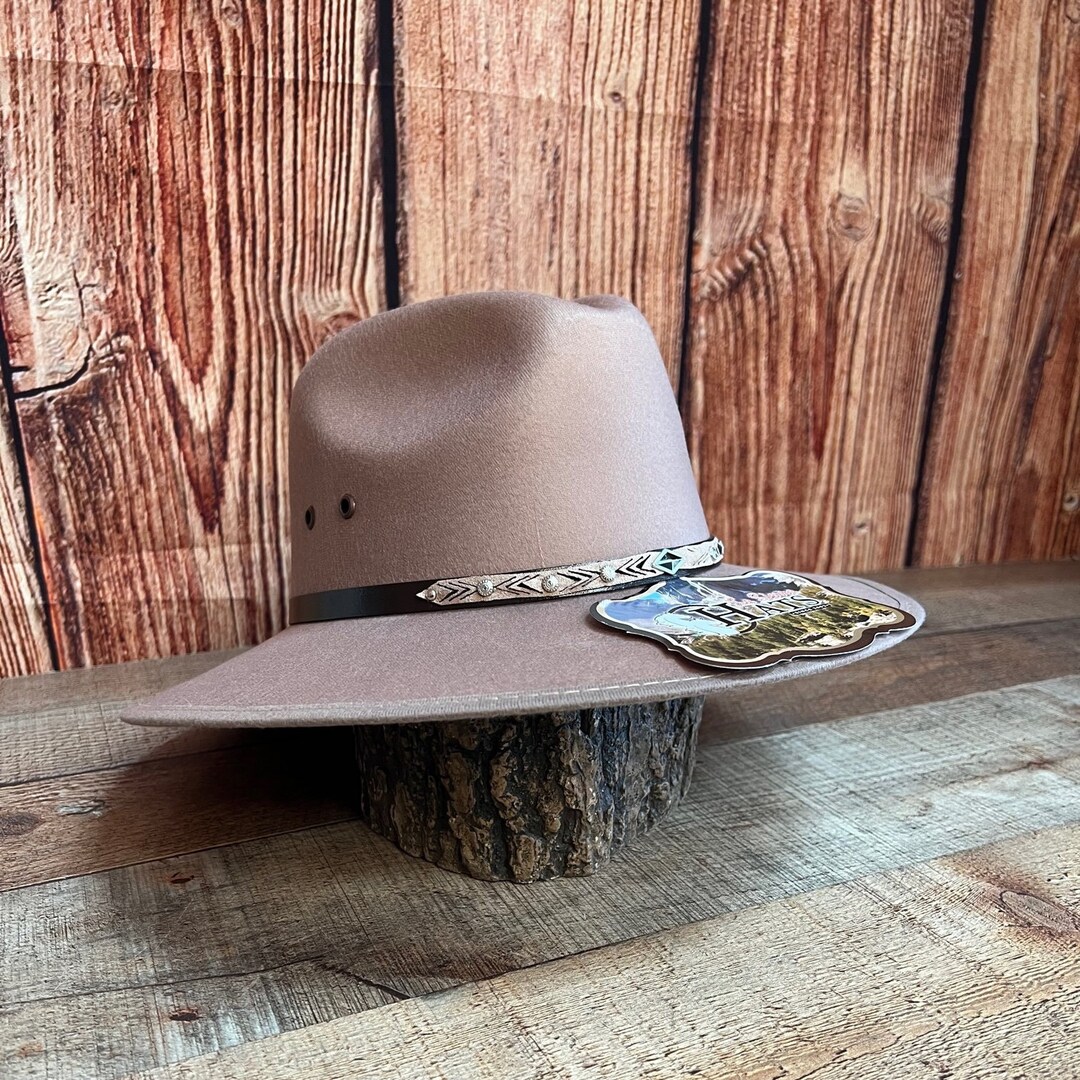 COPY - Women’s Unisex western Brown Faux Felt Cowgirl Hat Tejana Sombrero Brown Felt Cowboy Hat | Classic Cattleman Styling main image 3