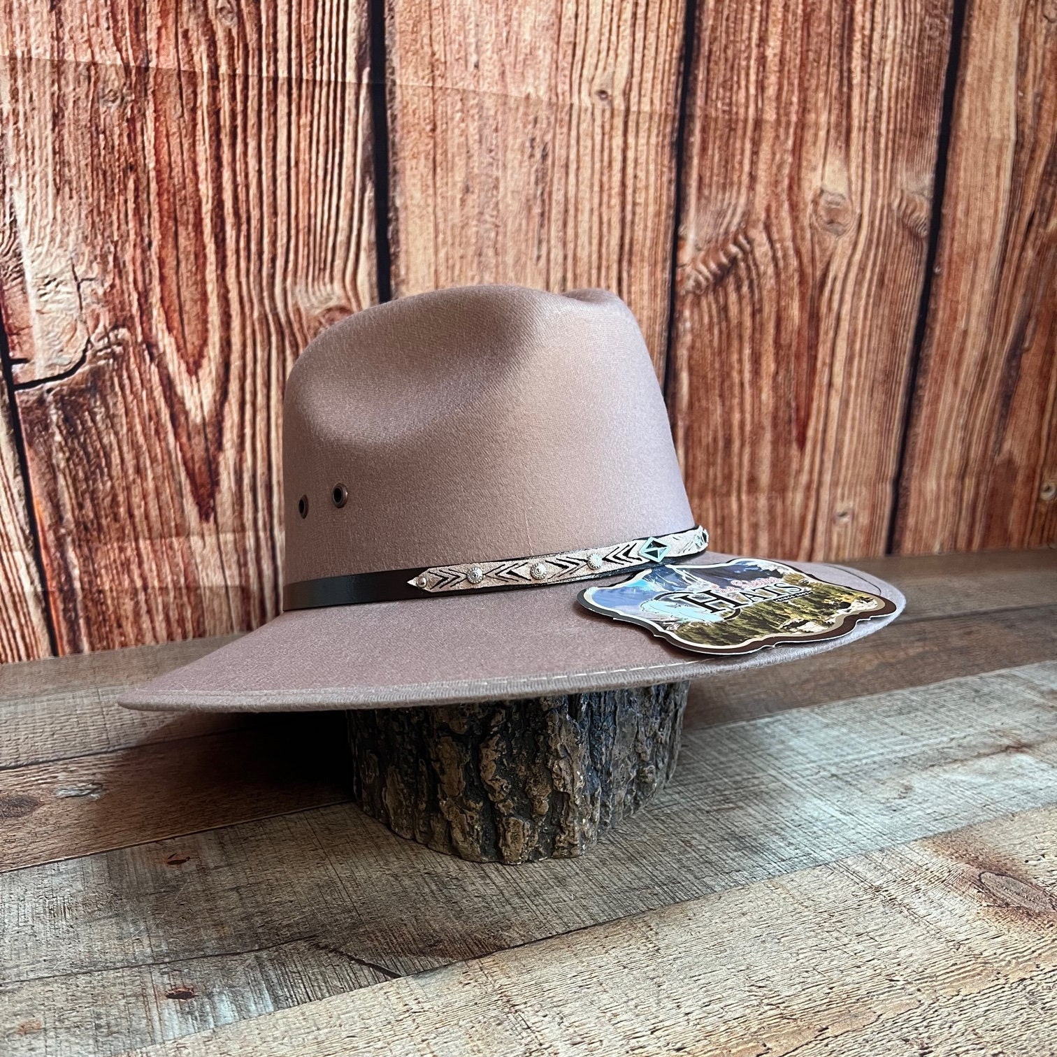 9432 Cowboy Hats For Men Women Cowgirl Hat Wide Brim Felt Hats Western Leather Melesh Western Cowboy Hat for Women Men Small Short Wide  main image 4