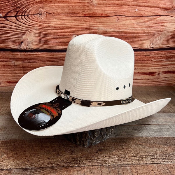 Men's COWBOY WESTERN rodeo Straw Tall Crown Hat Sombrero Vaquero Alto Blanco