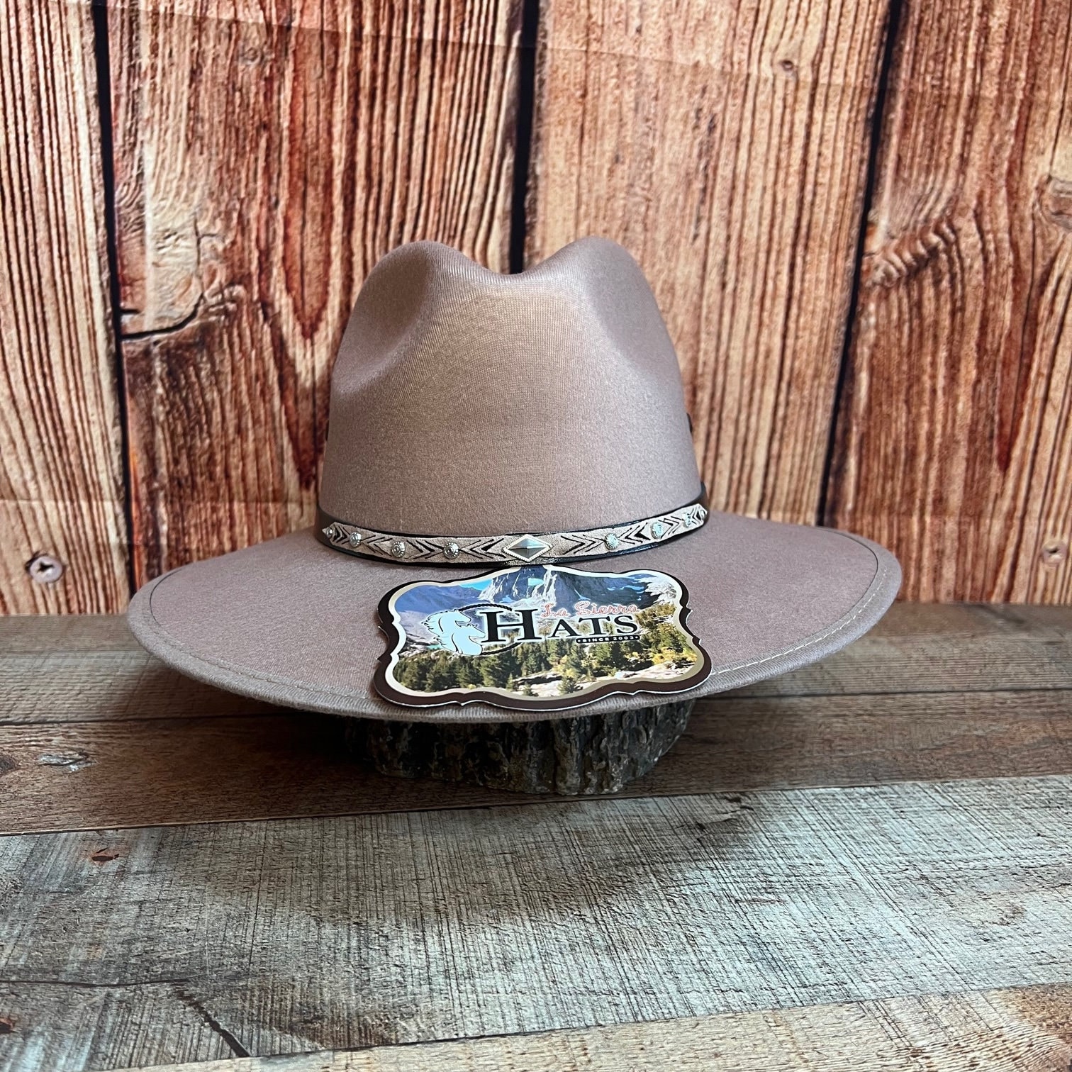 COPY - Women’s Unisex western Brown Faux Felt Cowgirl Hat Tejana Sombrero Brown Felt Cowboy Hat | Classic Cattleman Styling main image 2