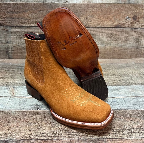 El otro día mermelada cortar a tajos MEN WESTERN COWBOY Ankle/ Chelsea Square Toe Boot Genuine - Etsy